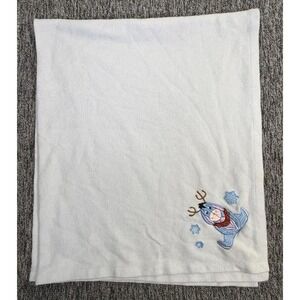Disney Store Eeyore Baby Blanket Winter Fleece Blue Snowflake 59x50